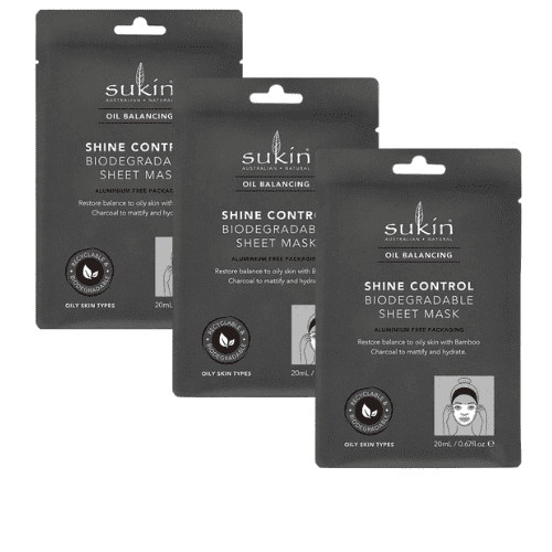 Lot of 3| Sukin Oil Balancing Shine Control Sheet Mask Sachet 25mL