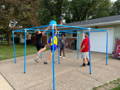 Even Brides play 9 Square in the Air