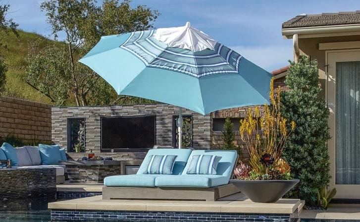 Treasure Garden 9 ft Push Tilt Promotional Patio Umbrella with Solefin Fabric UM9600