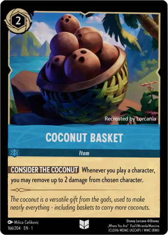 Coconut Basket card from Disney’s Lorcana: The First Chapter