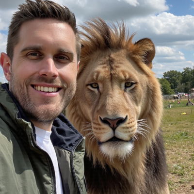 Photo generated by Secta Labs in style of Wildlife Selfie Shots