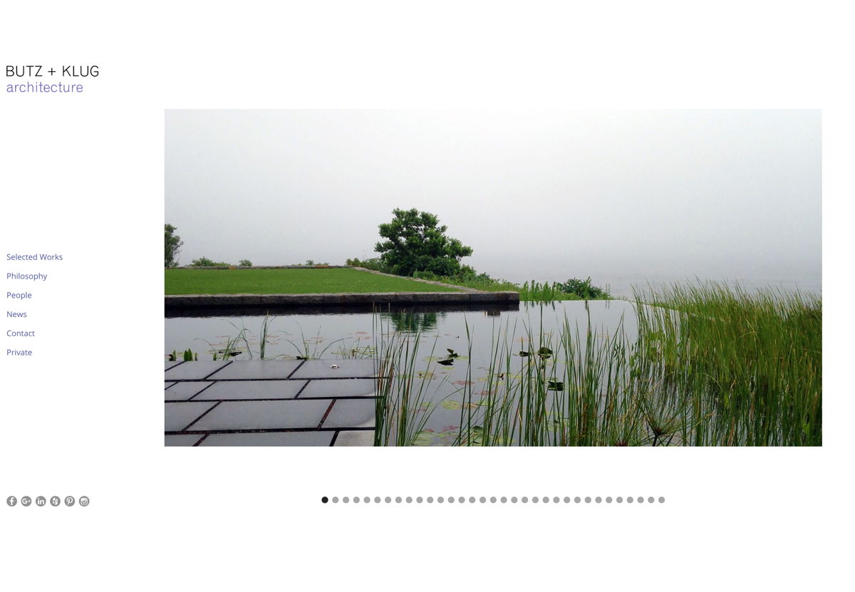 Screenshot of Butz and Klug, from the architecture portfolios collection.