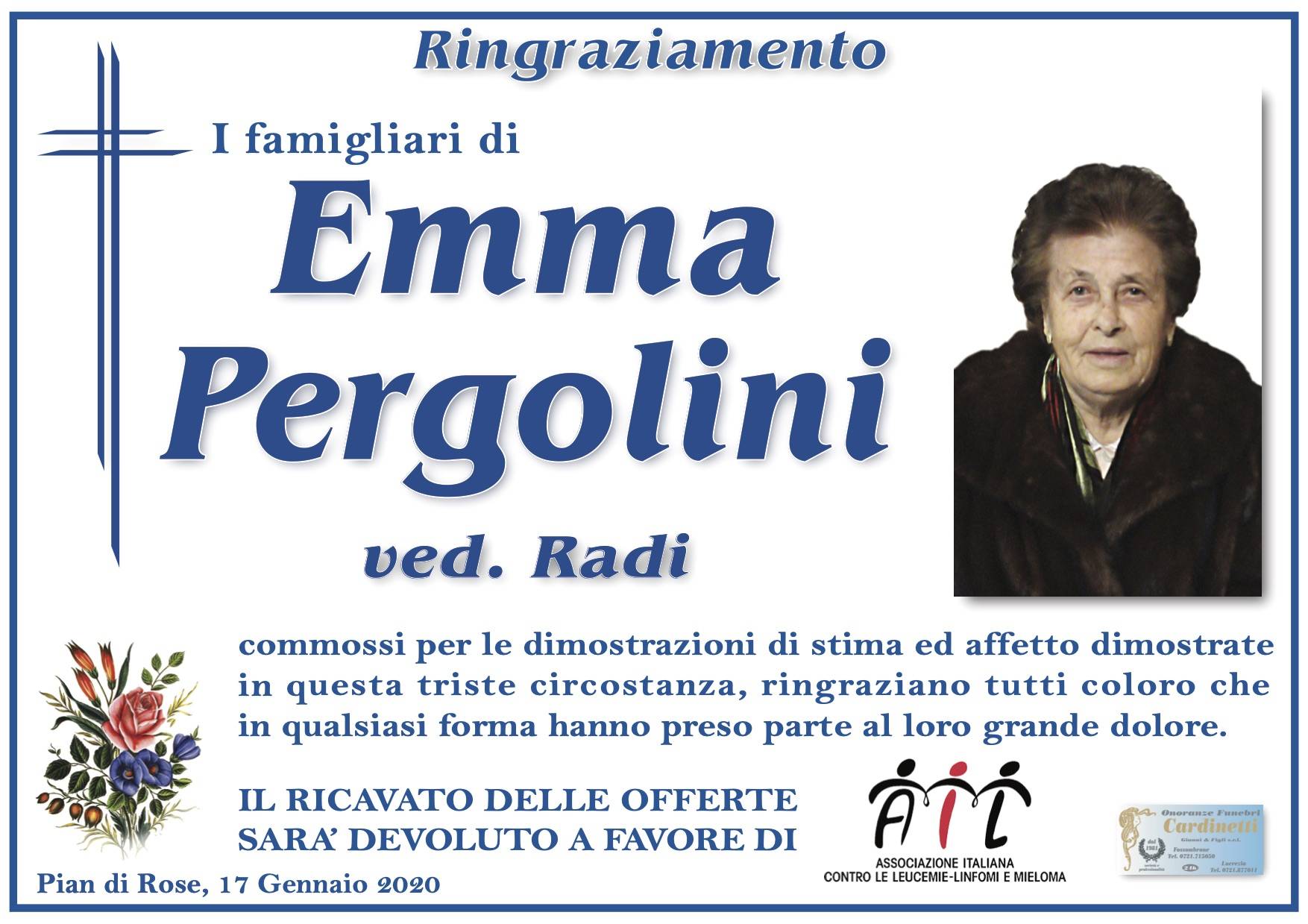 Ringraziamento Fam. Emma Pergolini
