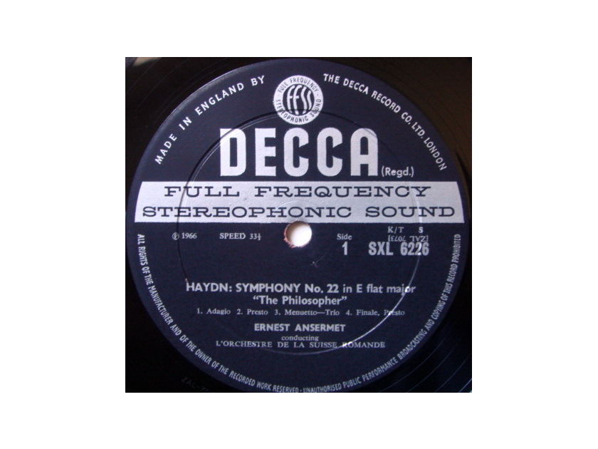 DECCA SXL-WB-ED2 / ANSERMET, - Haydn The Philosopher Symphonies No.22 & 90, NM!