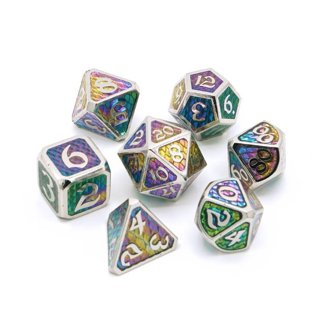 Very Suitable for dice Collection DND Metal dice are Used as Dungeon and Dragon dice Game RPG Metal Multi-Sided DND dice Set 