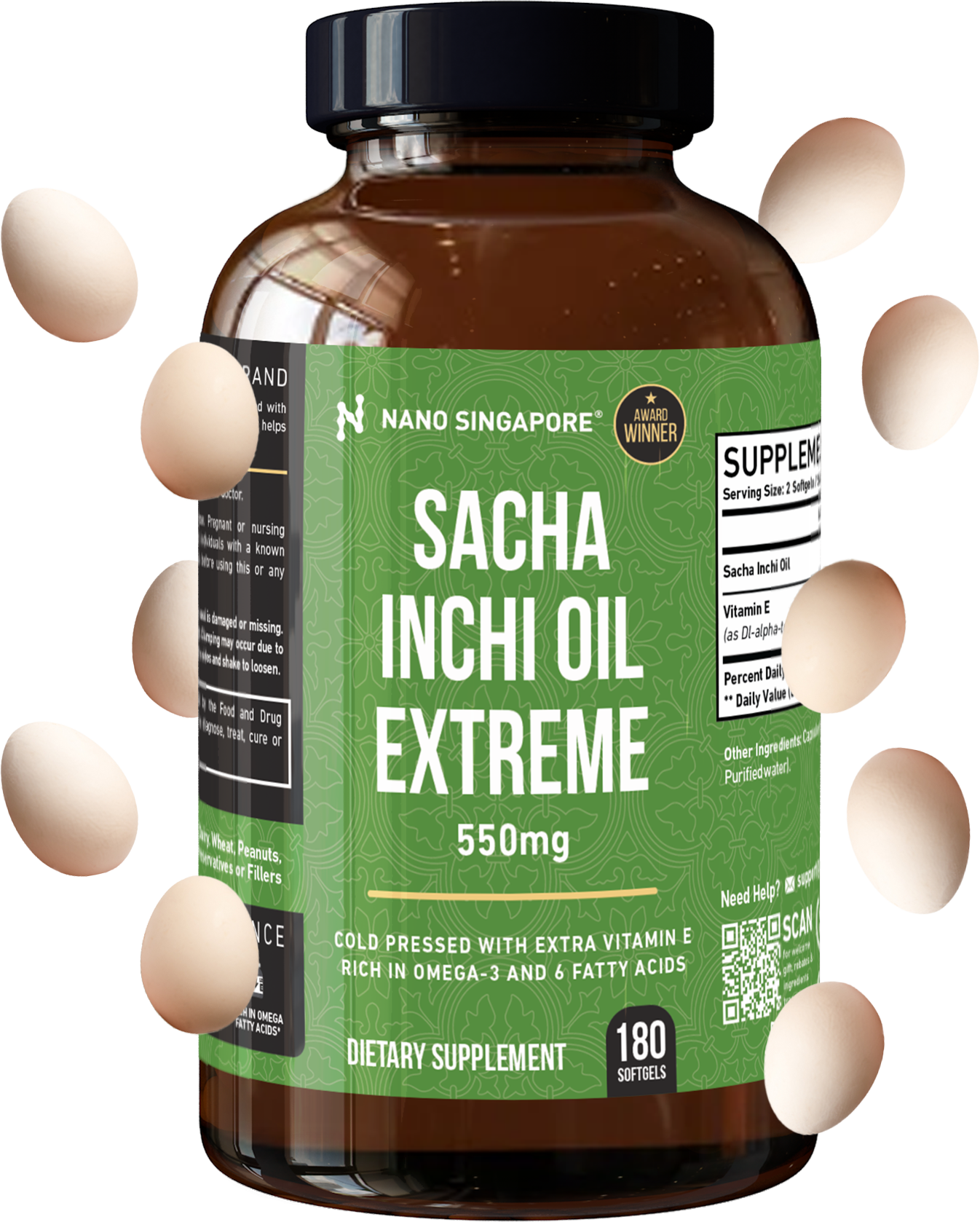 Sacha inchi oil capsules containing 7x more fibre than leading vegetables