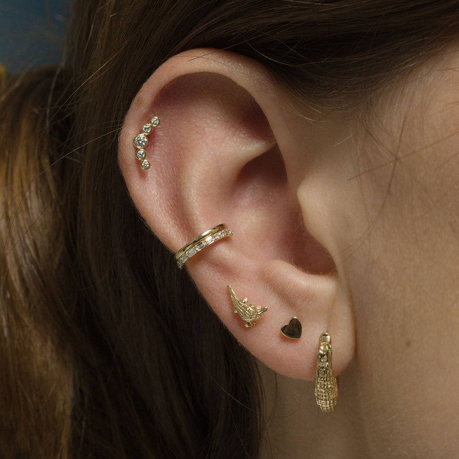 Diamond Threaded Flat Back Piercing Earring