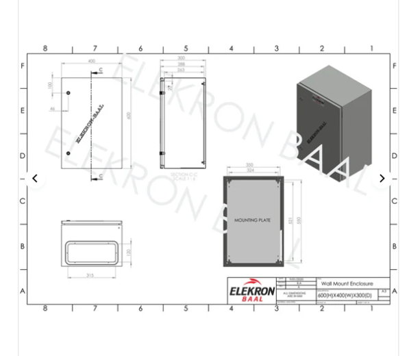 Steel 800(H)x 600(W)x 400(D) IP66 - Image 4