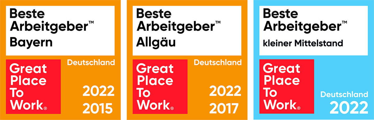 Auszeichnungen als bester Arbeitgeben im Allgäu und in Bayern