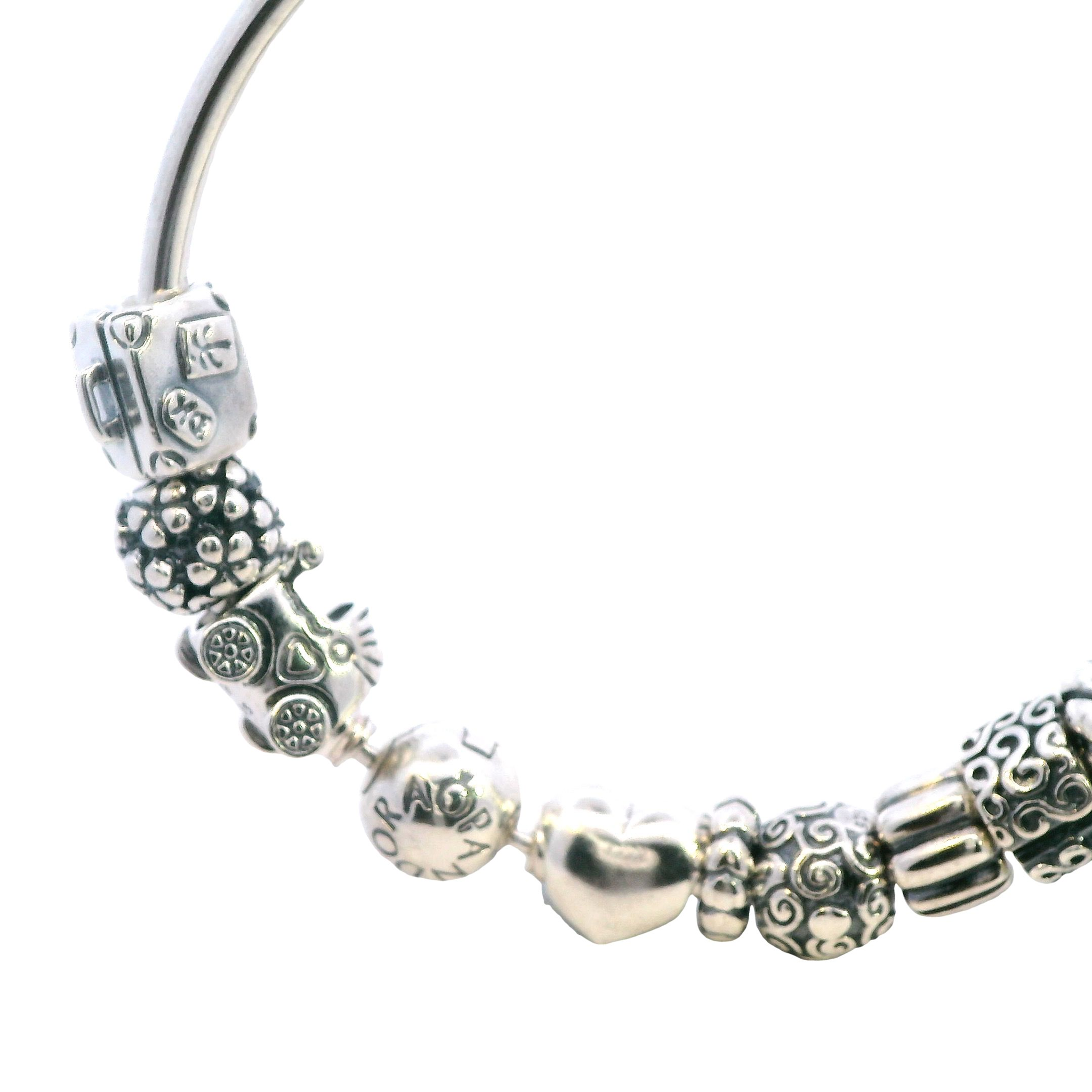 Sterling Silver Pandora Bangle with Charms - Image 3