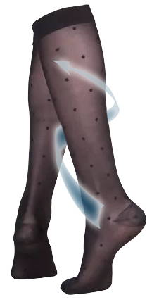 Ladies' Pattern Sheer Stocking With Grey Arrow Travelling Up the Leg