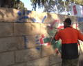 removing graffiti from wall protected with worlds best graffiti coating