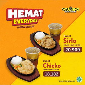 Waroeng Steak & Shake: Promo HEMAT EVERYDAY Tanpa Syarat Paket mulai Rp 18.182 sampai