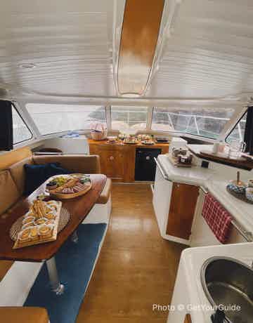 Relax on comfortable and spacious Catamaran