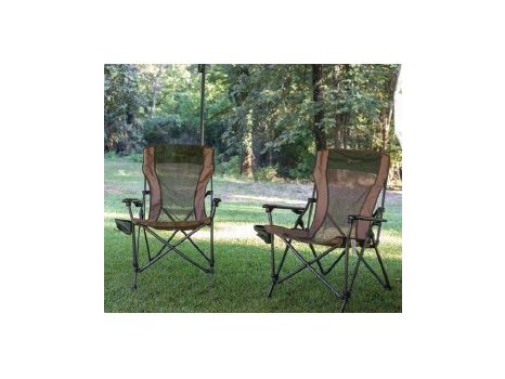 ALPS Set of Two Fireside Chairs Green & Tan w/NWTF Logo