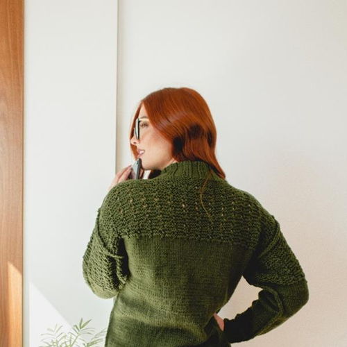 Green Leaf Long Blouse Knitting Pattern