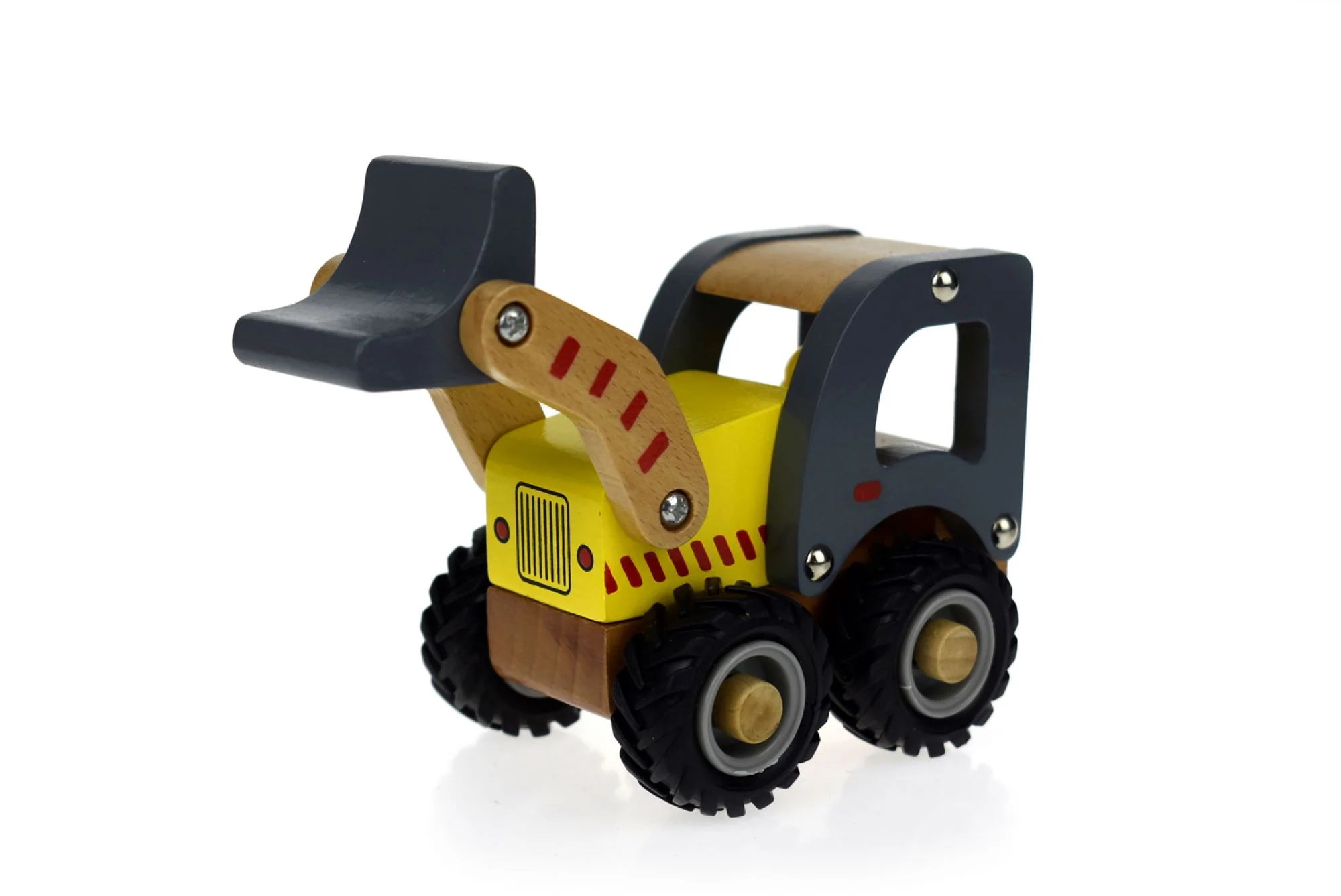 Wooden bobcat excavator with movable parts-large: 15 cm length. - Image 4