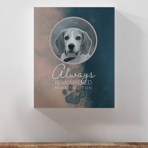 "Always Remembered, Never Forgotten", Dog Memorial Wall Art
