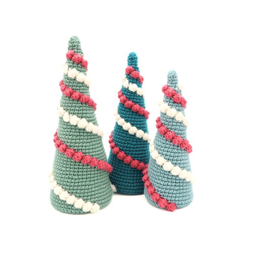 Set of 3 Sizes Christmas Trees, Crochet Patterns, Amigurumi