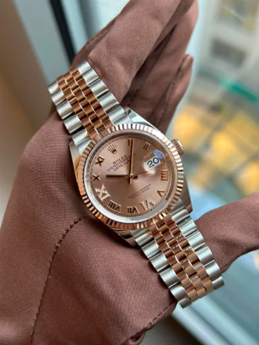 Rolex Datejust Brown Dial VI IX Diamond Numerals