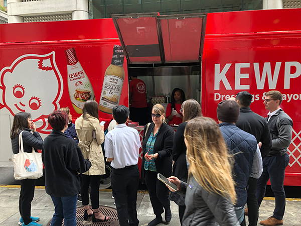 Customers in line at Kewpie Food Truck