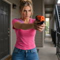 woman-deploying-sabre-pistol-grip-pepper-gel
