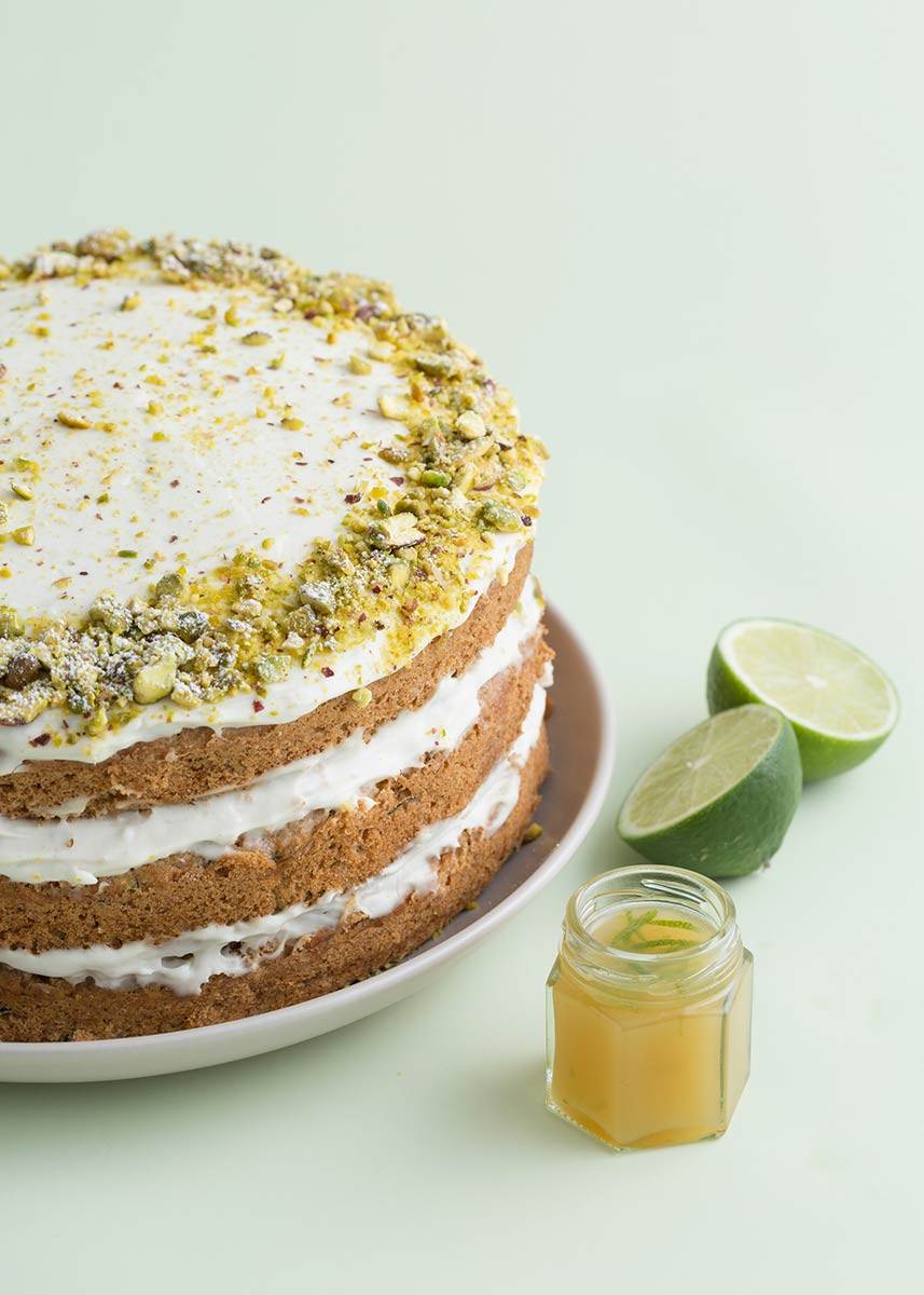 Lime, Courgette & Pistachio Layer Cake Recipe | Minimax