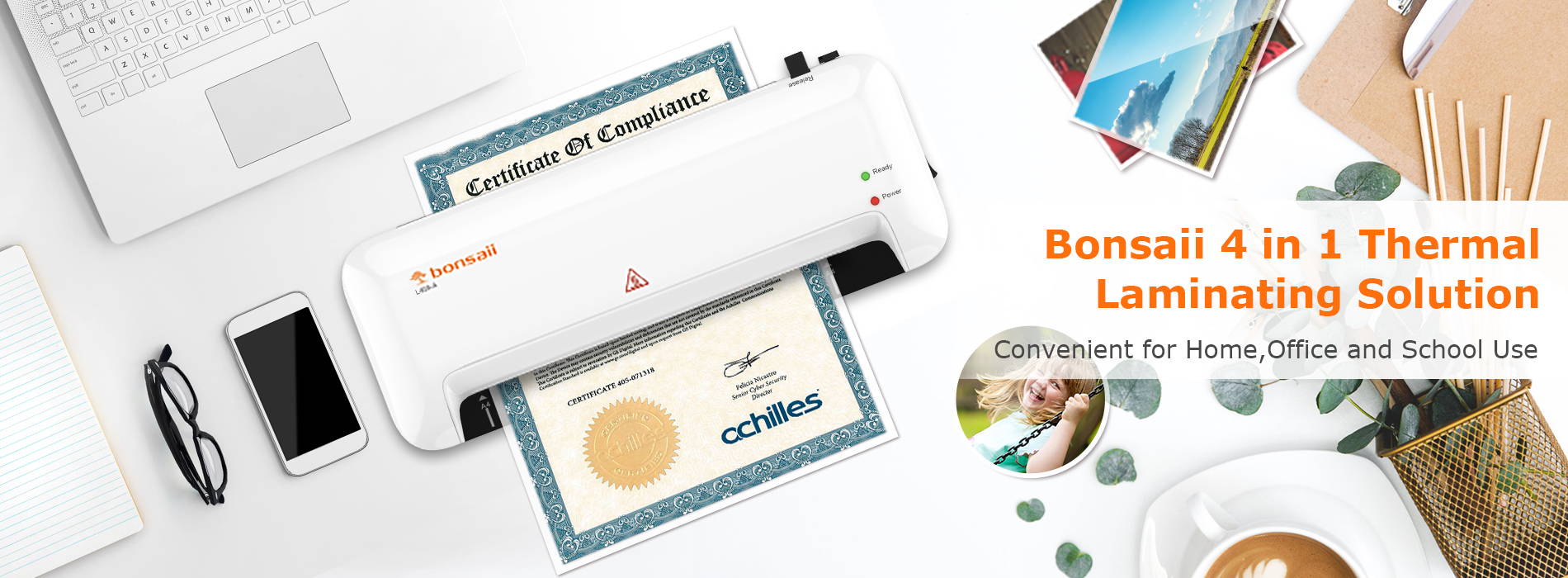  Bonsaii 4 in 1 Thermal Laminating Solution  Convenient for Home,Office and School Use