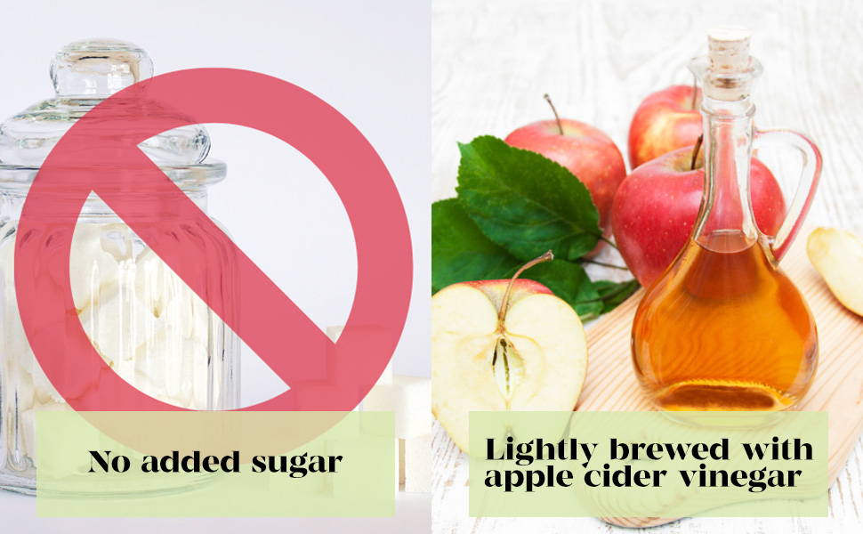 No added sugar kombucha. Lightly brewed with apple cider vinegar.