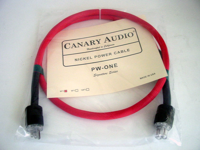 Canary Audio PW-ONE Nickel AC Power Cable, New Old Stock in Sealed Bag