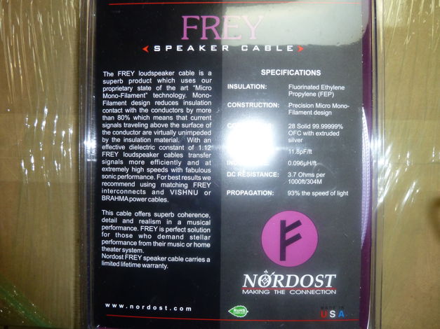 Nordost Frey 3Meter, Banana Shotgun Like New