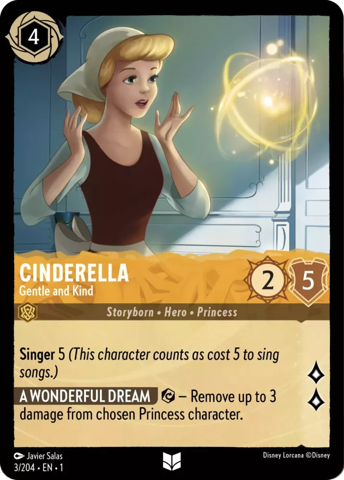 Cinderella card from Disney's Lorcana: The First Chapter.