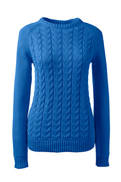 Cable Knit Pullover in Pale Blue