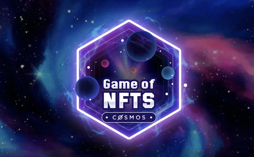 A picture which shows the cover page for Game of NFTs on the Cosmos Ecosystem