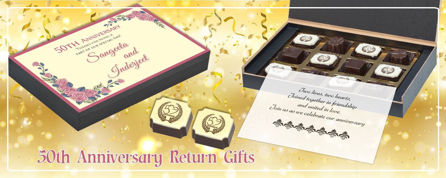 50th Marriage  Anniversary  Invitation return  gifts  