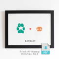 dog paw and nose print digital file to print at home or use for tattoo