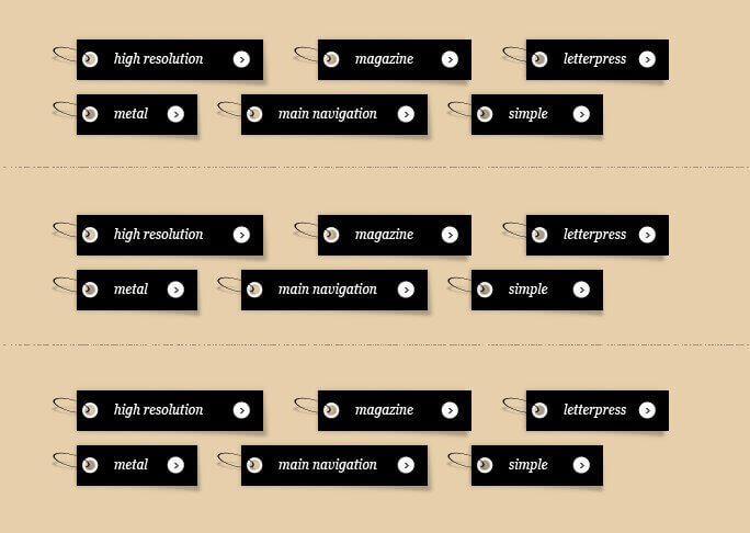 Label Set - PSD исходник тегов и хештегов для сайтов