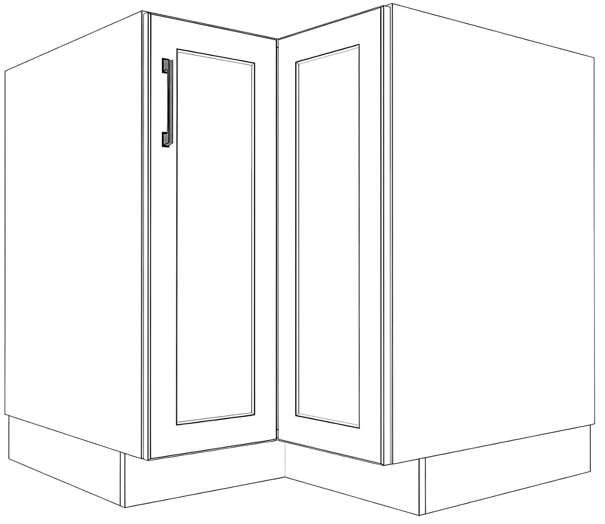 Lower Corner Cabinets - Painted Doors