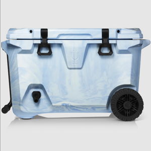 BrüTank 55-Quart Rolling Cooler | Light Blue & White Swirl