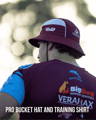 Central Queensland Capras player in an EV2 Training Shirt and EV2 Pro Bucket Hat