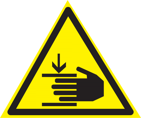 Векторный знак «Осторожно. Возможно травмирование рук» код W27