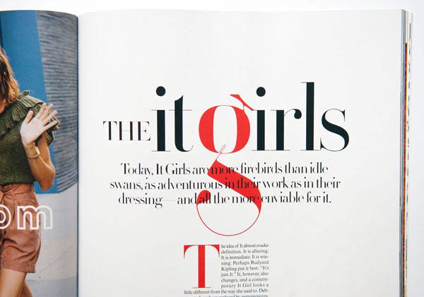 it girls in Vogue magazine - lowercase g paris typeface Moshik Nadav