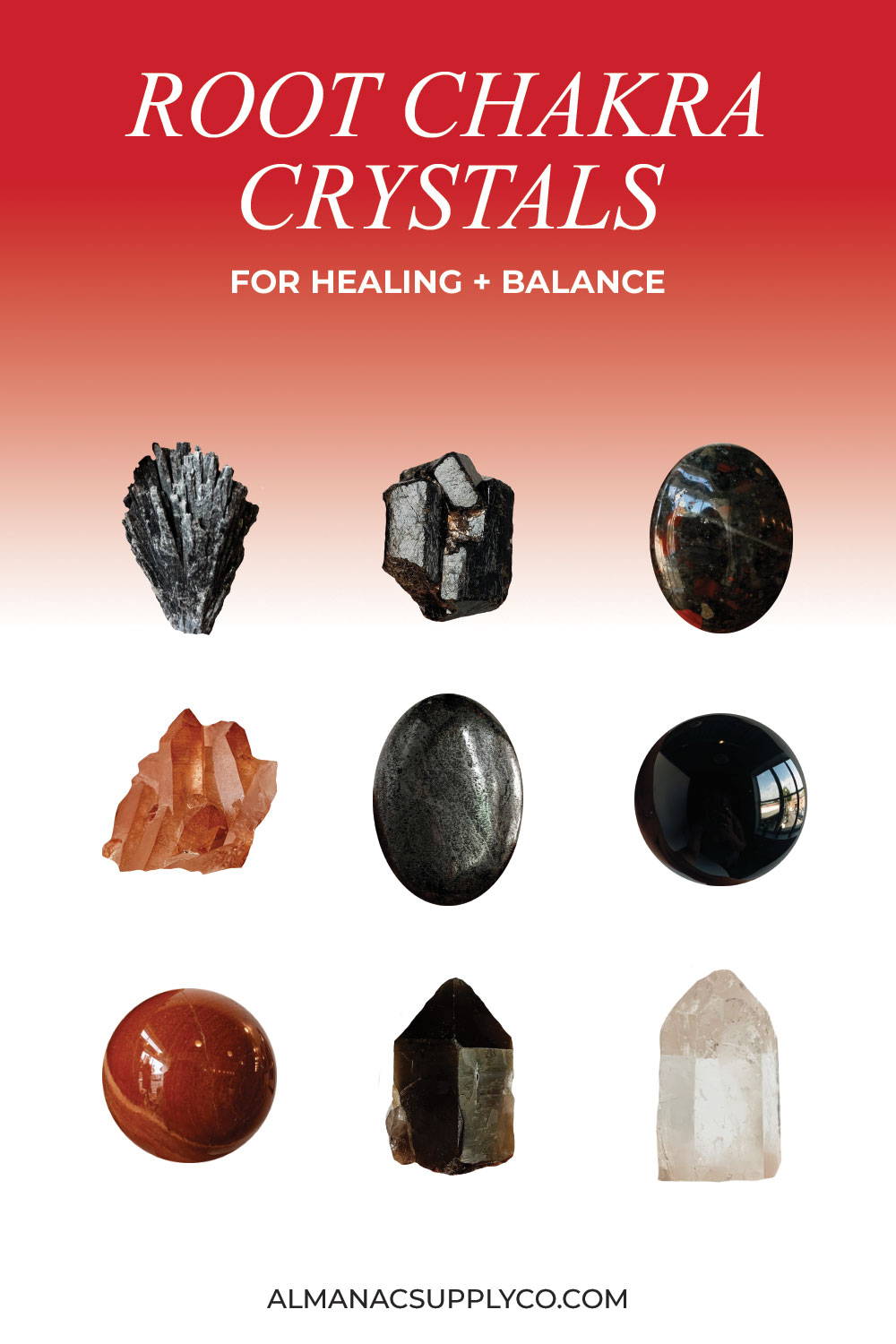 Root Chakra Crystals for Healing + Balance