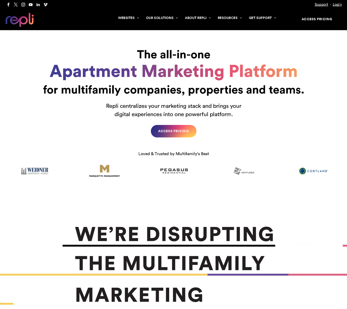Screenshot of Repli , from the duda websites collection.