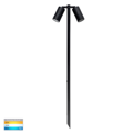 HV1425T - Tivah Black TRI Colour Double Adjustable LED Bollard Spike Light