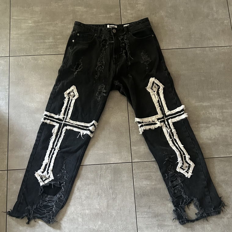 Emo goth custom denim jeans