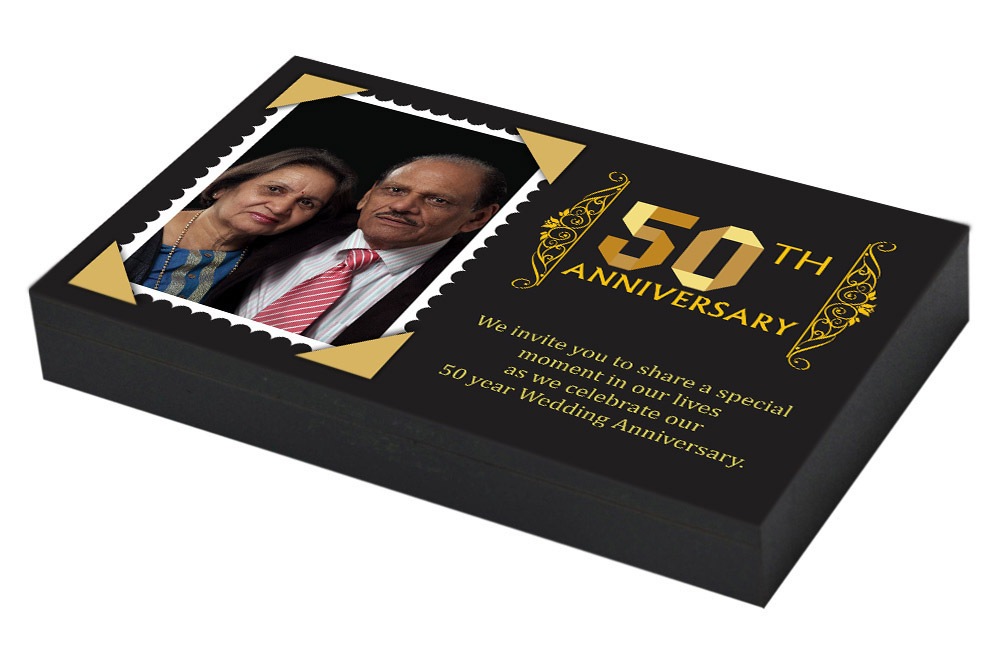 Couple photo on 50th Marriage Invitation