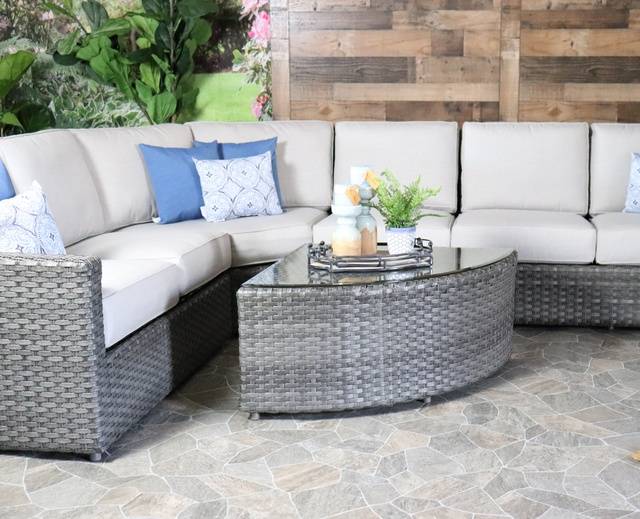 Erwin and Sons Biscayne Sectional All Weather Wicker Outdoor Patio Furniture