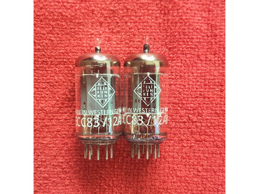 Telefunken 12AX7 / ECC83 smooth plates tubes, matched pair, test new!!!