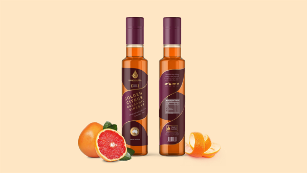Citrus Peel Inspired Balsamic Vinegar Bottle Label
